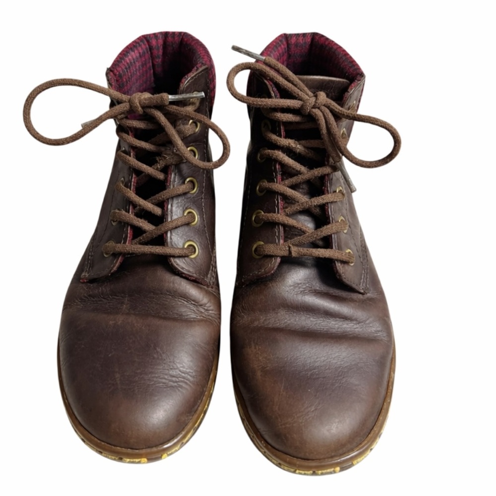 Dr. Martens Maelly Brown Leather Lace-Up Ankle Boots | Heritage Grunge | Women 7